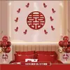 Set de decoración para habitación de boda, pegatinas para armario con caracteres auspiciosos, decoración para sala de estar y dormitorio de casa nueva, decoraciones para armario de habitación, una colección completa de artículos para bodas