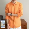 Camisa de Lino Puro Importada de Manga Larga, Estilo Old Money, Lujo Ligero, Material 100% Lino, Tacto de Alta Gama, Cuello de Solapa, Capa Interior