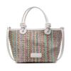 Vacaciones en la Playa Simple Casual Bolso de Paja para Mujer 2025 Nuevo Estilo Coreano Moda Colorido Gran Capacidad Hombro Bandolera