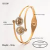Joias de Mão Europeias e Americanas Anel Geométrico Corte em Linha Árvore da Vida Diamante de Lama Incrustado Pulseira Acessórios Pulseira de Aço Titânio para Mulheres
