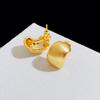 Pendientes Bersalia Estilo Frío Sencillo Metal Cepillado Grano Pendientes de Aguja de Plata 925 Pendientes con Sentido de Diseño de Nicho ins