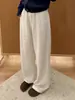 ¡Recomendación Original! Pantalones de Lana Esponjosa de Pierna Ancha para Mujer, Otoño e Invierno, Pantalones de Chándal de Lana Rectos Holgados y Relajados