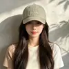 Gorra de béisbol vintage con bordado de letras lavadas para mujer, ala ancha, estiliza el rostro, estilo pico de pato, sombrero de moda urbana para primavera y otoño