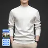 Suéter de Lana 100% Finamente Hilada para Hombre, 450g, Nuevo Estilo Otoño e Invierno 2025, Cuello Alto, Capa Base de Punto Cálido