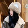Sombrero Nuevo de Oso Esponjoso para Mujer Otoño e Invierno Cálido para Exterior a Prueba de Frío Sombrero Lei Feng Dulce Lindo de Dibujos Animados Japonés y Coreano que Combina con Todo