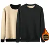 Suéter Grueso de Color Sólido con Forro de Polar Chaqueta con Capucha de Punto para Hombre Traje Casual de Dos Piezas Traje Deportivo de Dos Piezas de Piel de Cordero