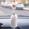 Cubierta de Cinco Líneas para Botella de Vidrio Mini Cilíndrica de Peluche con Forma de Diamante Botella de Perfume para Coche Colgante Adorno para Botella de Perfume de Coche