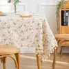 Mantel Floral Francés Pastoral Imitación Algodón Lino Borlas Mantel para Mesa de Comedor Margarita Fresca Mantel para Mesa de Café Productos Terminados Venta al por Mayor