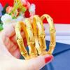Pulseras de Bambú para Mujer, Pulseras Abiertas Retro Esmeriladas, Secciones Ascendentes, Regalo Sencillo para Dama, Pulseras de Bambú