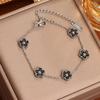 Comercio Electrónico Transfronterizo Pulsera de Acero Inoxidable con Flor de Cinco Pétalos y Nácar Chapado al Vacío 18K Pulsera que No se Desvanece