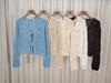 Lace-up Hollow Knitted Blusa Fina Malha Exterior Cardigan Primavera e Verão elegante Wear Top Coat Mulheres 2024