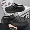Zapatos con Agujeros para Hombre Verano Suela Gruesa Suaves Antideslizantes Resistentes al Desgaste Doble Uso para Conducir Sandalias Casuales de Playa para Exteriores