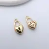 Cobre Chapado en Oro Alta Retención de Color Cerradura con Llave Colgante Pequeño Accesorios Estilo Antiguo Joyería Hecha a Mano DIY Accesorios para Pendientes Collar Pulsera
