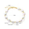Pulsera de Perlas Elegante y de Moda Europea y Americana Transfronteriza Acero Inoxidable Metal de 18K Pulsera de Perlas Joyería de Alta Gama para Niñas