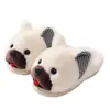 Pantuflas de Peluche de Cachorro para Mujer, Otoño/Invierno 2026 Nuevo Dibujo Animado Lindo Felpa Suela Gruesa Antideslizantes Hogar Algodón Pantuflas Al por Mayor