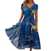 Transfronteiriço 2022 transfronteiriço Europa e Estados Unidos verão novo feminino vestido urbano lazer moda malha costura feminino