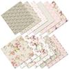 12 hojas/paquete papel de material Día de San Valentín DIY cuenta de mano papel de fondo flores pastorales frescas patrón de flores occidentales papel decorativo