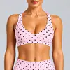 Conjunto de yoga de lunares transfronterizo, sujetador deportivo a prueba de impactos con espalda bonita, conjunto de pantalones de fitness de secado rápido para correr y ciclismo al aire libre para mujer