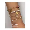 Pulsera de Acero Inoxidable con Pedrería y Piedra Natural Versátil Personalizada Corazón Concha Flor 25 Estilos Nuevos Productos Hechos a Mano Procesamiento OEM