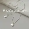 Estilo Coreano Diseño Ins Minimalista Joyería de Plata Esterlina S925 Pieza de Plata Irregular Texturizada Ovalada Collar Brillante