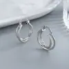 Pendientes de Cruz Retorcida Amanecer de Primavera: Estilo coreano petite, elegante y simple, versátil para el día a día, diseño de línea de doble capa, aretes nuevos
