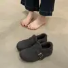 Sola Super Macia~Tecido de Lã Aumento Oculto de Altura Cobertura Total Sapatos Birkenstock para Mulheres Outono 2025 Novo Estilo Slip-On Sapatos Preguiçosos Fáceis de Usar Sapatilhas