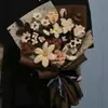 Ramo de tallos de chenilla rosas tejido a mano paquete de material DIY para mejor amiga novia lirio regalo del Día de San Valentín