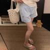 S~4XL Shorts Femininos Listrados Bordados de Perna Larga 2026 Novo Tamanho Grande Verão Finos Soltos Casuais
