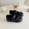 Zapatos de Cuero para Niños Primavera y Otoño Estilo Simple Zapatos Bajos con Lazo Dulces Zapatos de Princesa para Niñas Suela Suave Zapatos Casuales