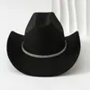 Sombreros de Cowboy Estilo Europeo y Americano para Hombres y Mujeres Sombreros con Accesorios de Piedras Preciosas Cuadradas de Diamantes Sombreros de Fieltro Jazz Retro