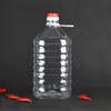 Atacado do Fabricante Garrafa de Plástico Comestível Transparente de Óleo de 5L com Alça e Fivela, Barril de Vinho de Grande Capacidade, Recipiente Reutilizável de Plástico PET para Óleo de Salada