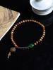 Collar de suéter con borlas Dai de estilo retro DIY de sándalo verde, rosario de Buda de mano para hombres y mujeres, accesorios literarios y de juego.