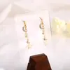 Source Pendientes Largos Nuevos con Aguja de Plata S925 Pendientes de Estrella y Luna Clip para Oreja Corazón de Niña Pendientes Colgantes para Mujer
