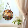 Flor Cruzada Gato Laranja Vidro Pingente Colorido Ornamento de Vidro para Pendurar em Casa Decoração de Janela Jardim Pegador de Sol
