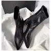 Nuevas botas de moda otoño e invierno 2026, de tacón alto, punta fina, pierna ajustada, piel suave, estilo popular, cremallera lateral, tacón grueso, botines para mujer