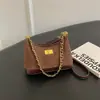 Bolso de hombro con cadena bordada de patrón de rombos, nuevo estilo 2026, versátil, moderno y elegante, se puede llevar como bolso de hombro, bolso cruzado o bolso de axila
