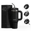 Taza de coche transfronteriza de 40 oz, taza de gran capacidad para mantener el frío, taza aislada con asa, taza de hielo para coche de acero inoxidable 304, personalizable