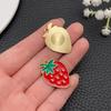 5 Llaveros Colgantes Creativos Estéreo Simulados de Resina de Fresa DIY Hechos a Mano Collares Aretes Accesorios de Joyería