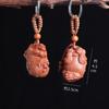 Llavero de madera de durazno guanyin buda calabaza tetera