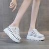 Mules de Encaixe Preguiçosas para Mulheres, Novo Estilo Verão 2026, Sapatos Plataforma Vazados Respiráveis, Tênis Brancos