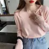 Suéter de Punto de Manga Larga Ajustado Estilo Coreano para Mujer, Suéter Cálido de Capa Base, Otoño e Invierno, Venta al por Mayor