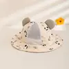 Sombrero de Verano Nuevo Estilo Coreano Chenjing Kidsren Panda Lindo Lunares Sombrero de Pescador Malla Transpirable Sombrero Cubeta para Niños y Niñas