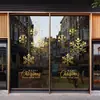 Pegatinas Decorativas de Vidrio Feliz Navidad Transfronterizas Escena de Copos de Nieve Arreglo de Ambiente Pegatinas para Ventana Pegatinas para Escaparate de Tienda Puerta