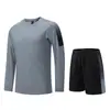 Camiseta Deportiva Hombre Pantalones de Fitness Verano Manga Larga Seda de Hielo Secado Rápido Ropa Traje de Running Baloncesto Entrenamiento Top Holgado