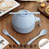 Tazón de paja de trigo para fideos instantáneos estudiante grande fibra de bambú tazón de ramen suit de vajilla para comedor sopa portátil lonchera para el trabajo