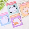 Notas Adhesivas de Gato Lindas para Estudiantes, Marcadores de Mensajes, Notas Adhesivas de Dibujos Animados para Oficina, Notas Adhesivas Reutilizables