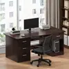 Escritorio de oficina simple, escritorio de trabajo para dormitorio con cajones, escritorio para estudiantes, escritorio para computadora de escritorio para el hogar con cerradura