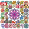 Compra directa transfronteriza de 50 pegatinas con diseño de flor de mandala, decoración retro creativa, impermeables, sin repetición, pegatinas personalizadas para agenda