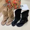 Sandalias Romanas de Tira en el Dedo del Pie de Media Pantorrilla de Moda Caliente para Mujer, Nueva Moda Primavera 2026 para Uso en Exteriores, Botines de Tobillo Estilo Coreano de Espiga para Verano