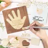 Adorno de madera creativo en forma de corazón, decoración de regalo para el Día de la Madre, tarjeta de felicitación sorpresa para mamá con un mensaje oculto que se puede extraer